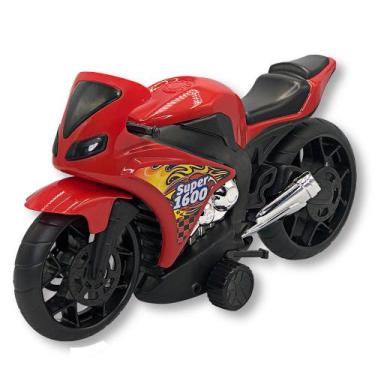 Imagem de Moto Esportiva de Brinquedo com Fricção  Design Realista, Rodas Esport