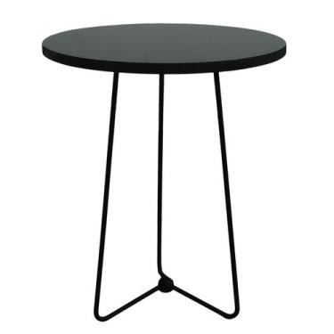 Imagem de Mesinha de centro Sala Redonda Prime de Madeira preta - BF Decor