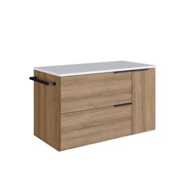 Imagem de Gabinete Para Banheiro 02 Portas 01 Gaveta 80cm Proddy Mel Branco
