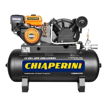 Imagem de Compressor de Ar Alta Pressão à Combustão 20pcm 200 litros + APV 9HP Gasolina - Chiaperini CJ 20