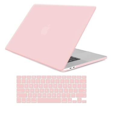 Imagem de Compatível com MacBook Pro 33.0 cm capa M2 2024 2023 2022, 2021-2016 M1 A2338 A2251 A2289 A2159 A1989 A1706 A1708, Funut elegante capa rígida de plástico fosco + teclado Capa de pele, giz Rosa
