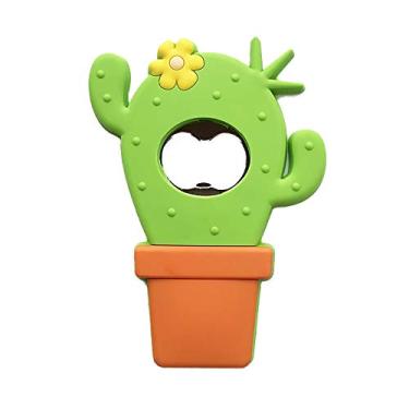 Imagem de Abridor de garrafa de metal de silicone para cafeteira de cerveja Coke Bartender Kitchen Barware Metal Novelty Cute Fun Shape, Cactus