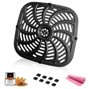 Imagem de ALJ Frigideira a ar de 8 litros para fritadeira a ar de toque Chefman TurboFry XL, placa de grelha antiaderente atualizada para fritadeira a ar, bandeja de placa mais crocante, grade de inserção de