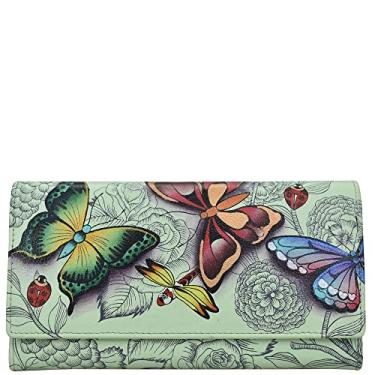 Imagem de Anna by Anuschka Carteira Clutch Checkbook, Dreamy Wings Sage, Asas sonhadoras sálvia