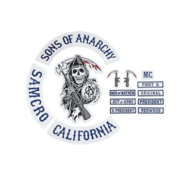 Imagem de Sons of Patch Anarchy Biker Remendos Traseiros de Motocicleta Ferro em Tamanho Grande Bordado