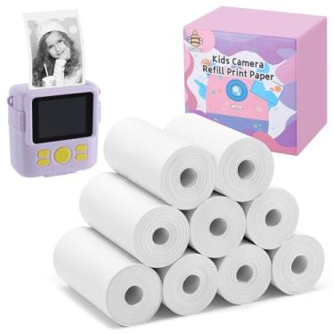 Imagem de 9 rolos de papel de recarga de câmera instantânea para crianças - rolos de papel térmico para impressora fotográfica, refil de papel para 4, 5, 6, 7, 8, 9, 10 anos, meninas, meninos, presentes de