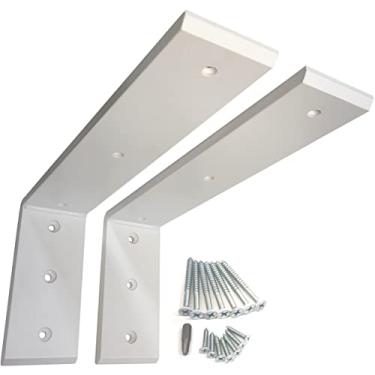 Imagem de Dmax Suportes Em L Para Serviços Pesados, Suportes De Bancada, Suportes De Prateleira, Suportes De Lareira De Ferro Metálico (Branco - 12" X 6" X 2 1/2" - Pacote Com 2)