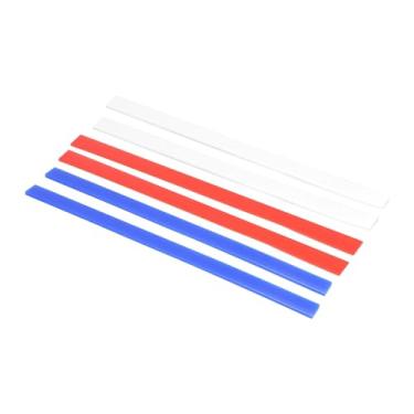 Imagem de 6 peças de tiras de massa de silicone de grau alimentício que medem guias de rolo, espessura ajustável de 15 polegadas para biscoitos, tortas e cozimento seguro, fácil de limpar,