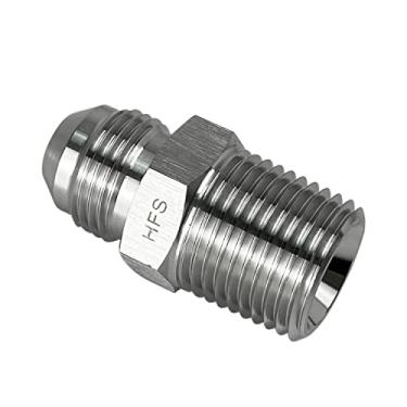 Imagem de HFS (R) 1/5.1 cm NPT macho para 1/5.1 cm JIC macho adaptador tubo alargado conector de tubo de aço inoxidável 304