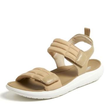 Imagem de Dearfoams Women's Comfortable Strap Thea Easy On Off Cushioned Lightweight Walking Shoe Sandal Flat, Khaki, 10