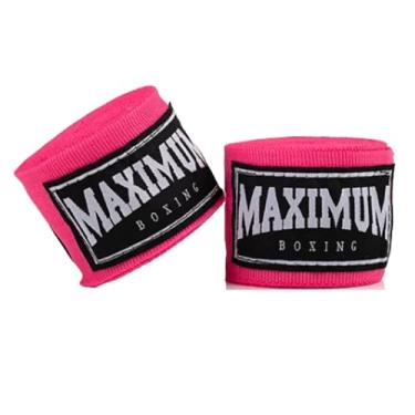 Imagem de Bandagem Atadura Elástica Boxe Muay Thai Kickboxing 3m Maximum (Rosa)