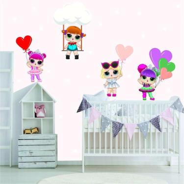 Imagem de Adesivo De Parede Lol Surprise Balões E Poás