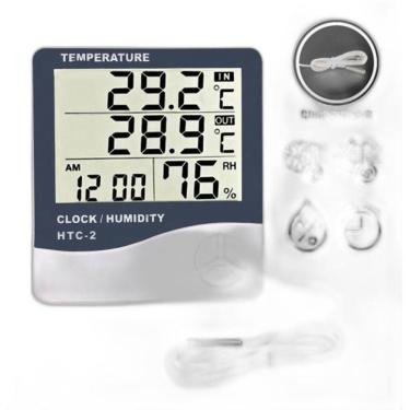 Imagem de Termo Higrômetro Sensor Externo Medidor Temperatura Umidade