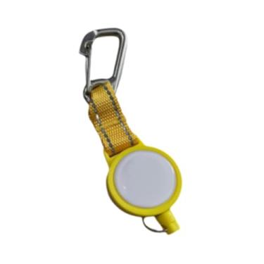 Imagem de kowaku RETRATOR de ENGRENAGEM de com gancho de aço inoxidável, anel dividido para snorkeling subaquático, escalada de montanha, espingarda, Amarelo