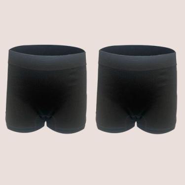 Imagem de Kit 2 Calcinha Boxer Teen Sem Costura Zee Rucci Microfibra, Preto, G