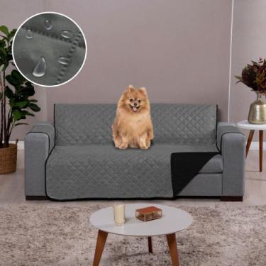 Imagem de Capa de Sofa Impermeável 3 Lugares Cinza-Preto - Charme do Detalhe, Ci