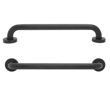 Imagem de Barra de apoio para chuveiro, fácil instalação, alça de equilíbrio de banheira de aço inoxidável, antiderrapante, versátil e segura para casa (preto)