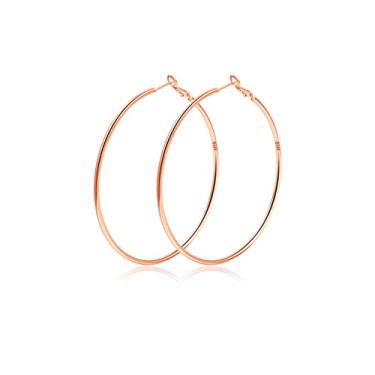 Imagem de Brincos de argola grande de prata esterlina fina de 2 mm para mulheres brincos de argola de ouro hipoalergênicos grandes brincos de argola para meninas círculo infinita de argola fina brincos grandes 20/30/40/50/60/70 mm Aretes de Aro, Prata esterlina, Sem Pedra Preciosa