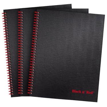 Imagem de Black n' Red Cadernos, diários de negócios, pacote com 3, 28 cm x 21 cm, 70 folhas, pautado, papel Optik, aplicativo Scribzee, capa dura, encadernado, preto (400123488)