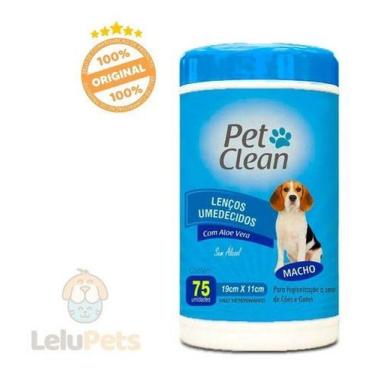 Imagem de Lenço Umedecido Pet Clean Para Cães E Gatos Machos 75 Und