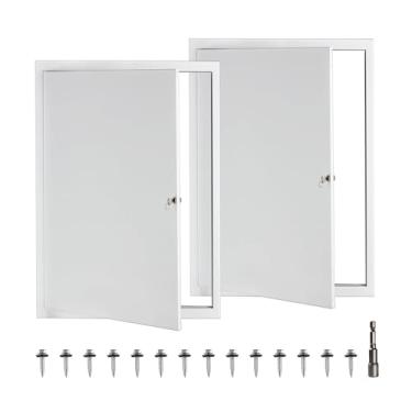 Imagem de Pacote com 2 painéis de acesso de metal de 1 mm espessos de 40,6 x 61 cm para drywall, porta do sótão, teto com chave (40,6 x 61 polegadas, tradicional, 2, AD16241MM-2P)
