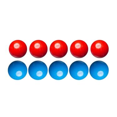 Imagem de Jogo De Bolas Sinuca Bilhar Lisas Mata Mata 54Mm Vermelho/Azul
