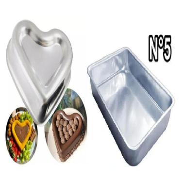 Imagem de Kit Assadeira Retangular Grande e Alta 44cm + Forma de Bolo Coração Ba