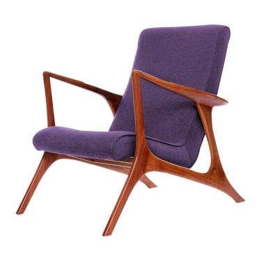 Imagem de Poltrona Mona Plus Vk Anos 50 Suede Roxo Cor Roxo