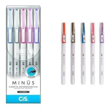 Imagem de Kit Caneta colorida Esferográfica Cis Minus 5 Unidades Macia
