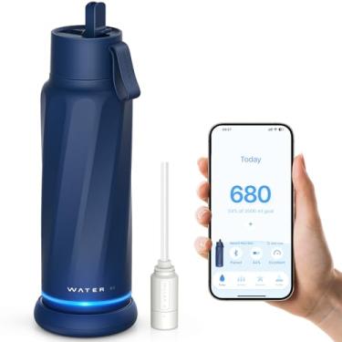 Imagem de WATERH garrafa de água inteligente vita com lembrete para beber água, garrafas de água isoladas a vácuo sem bpa com filtro e canudo, garrafa de rastreamento de água de entrada bluetooth, ide