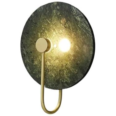 Imagem de Luminária de parede vintage de mármore redondo de meados do século, 12,6 pol., personalidade, sala de jantar, 5 W, luz quente, fonte de luz LED, para fundo de quarto, parede, escada, corredo