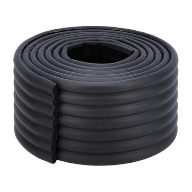 Imagem de OLYCRAFT Almofadas de escada de beliche pretas de 2,2 metros de largura com 8,5 cm de largura, fita anticolisão autoadesiva, protetores de canto com adesivo para degraus de escada, canto de móveis