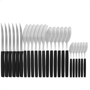 Imagem de Kit Talheres Com Organizador Aço Inox 24 Talheres Restaurante Buffet -