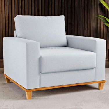 Imagem de Poltrona Itália Linho Gelo - Viero Móveis, Branco, Moderno