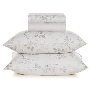 Imagem de Jogo De Lençol Casal 100% Algodão 4 Peças Acácia 160 Fios Karsten