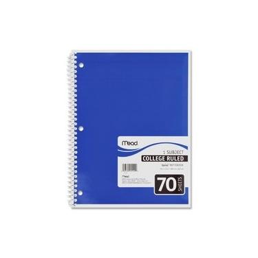 Imagem de Mead Caderno espiral, 1 matéria, regra universitária, 70 sh, 26 cm x 20 cm, Ast.