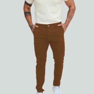 Imagem de Calça Masculina Sarja Elastano Bolso Faca E Embutido com lycra - IZY J