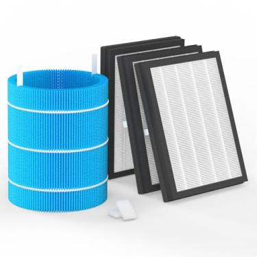 Imagem de Leemone Filtro de partículas de substituição DH3i e filtro de pavio compatível com purificador de ar e umidificador Blueair 2 em 1 Purify + umidificar