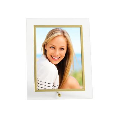 Imagem de Porta Retrato Vidro Filete Dourado Prime Para Fotos 10x15 Vertical – Tuut