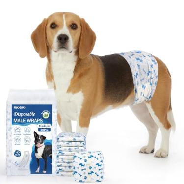Imagem de MICOOYO fraldas para cães descartáveis ​​masculinas | bandagens superabsorventes para cães machos | fraldas mais leves para cães machos | fraldas para cachorros à prova de vazamentos, fralda