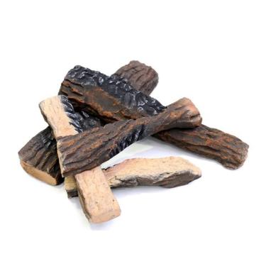 Imagem de Lenha Cerâmica para Lareira a Gás e Etanol - Conjunto de 5 Peças