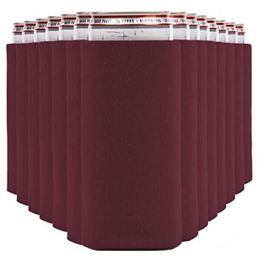 Imagem de CURRENT CO. Mangas Finas Para Refrigerador De Latas (Pacote Com 14) - Soft Koolie Projetos Vinil White Claw Seltzer E Beer Htv Blanks, Refrigeradores Grandes A Granel (Bordô)