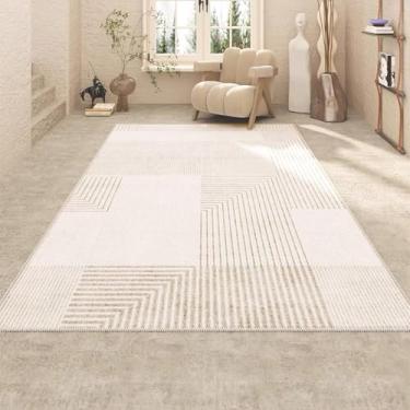 Imagem de Tapete de flanela moderno, simples e luxuoso para sala de estar, sofá, mesa de centro, quarto, decoração para casa (80 x 160 cm (2,6 x 5,3 pés/FLR 5))