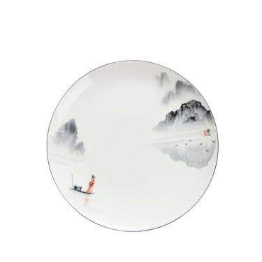 Imagem de Prato de Bolinho de Massa Delicado Esmaltado Redondo Criativo Chinês Doméstico - Disco de 25,4 cm Meses