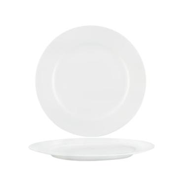 Imagem de Prato de sopa criativo sob o vidrado quadrado branco puro em estilo chinês para uso doméstico - prato plano redondo de 25,4 cm