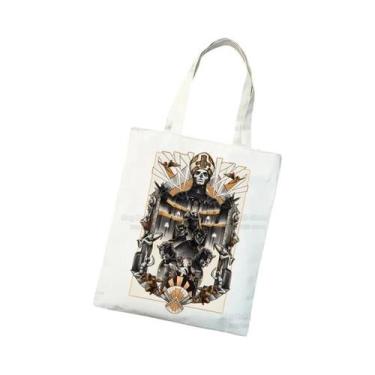 Imagem de Bolsa Tote de Lona Feminina Grande - Estilo Ghost Band Harajuku, Eu