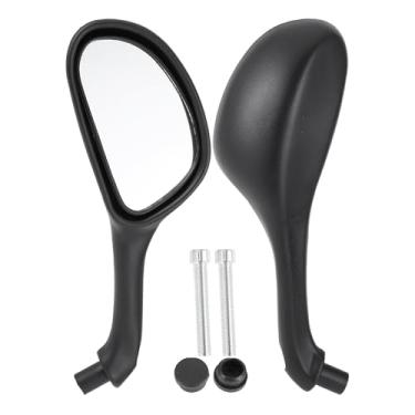 Imagem de TUCKBOLD 1 conjunto de espelhos retrovisores de motocicleta universal plástico transparente barra de vidro final espelhos laterais montagem preto oval cabo reto com extremidade curva