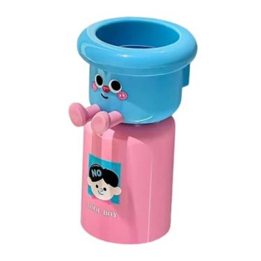 Imagem de WeiLaiKeQi Copo e suporte para escova de dentes infantil, acessórios de banheiro de parede, armazenamento de pasta de dente sem perfuração de desenho animado, Azul Rosa