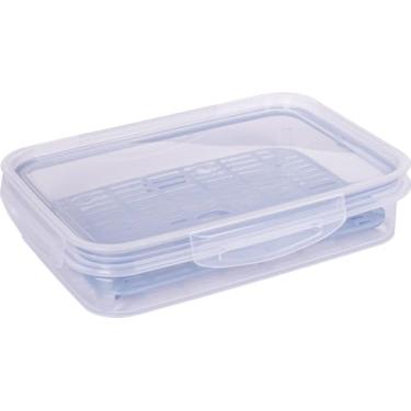 Imagem de Pote Trava Mais Retangular 1,1L C/Escorredor Plasútil