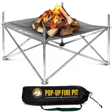 Imagem de Lareira para ambientes externos Fireside, 61 cm, ultra leve, pesa 1,5 kg - fogueira dobrável para uso externo, pequena fogueira portátil, fogueira de acampamento, portátil, capacidade para 36 kg de